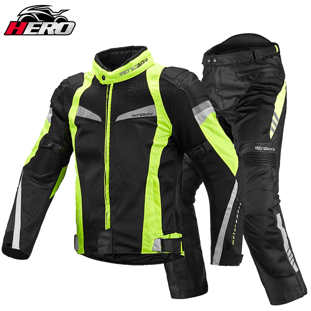 Enlarge Motorcycle Jacket Men Summer Breathable Lightweight Mesh Cycling Jersey Moto Jacket Protector Motocross Protective Suit