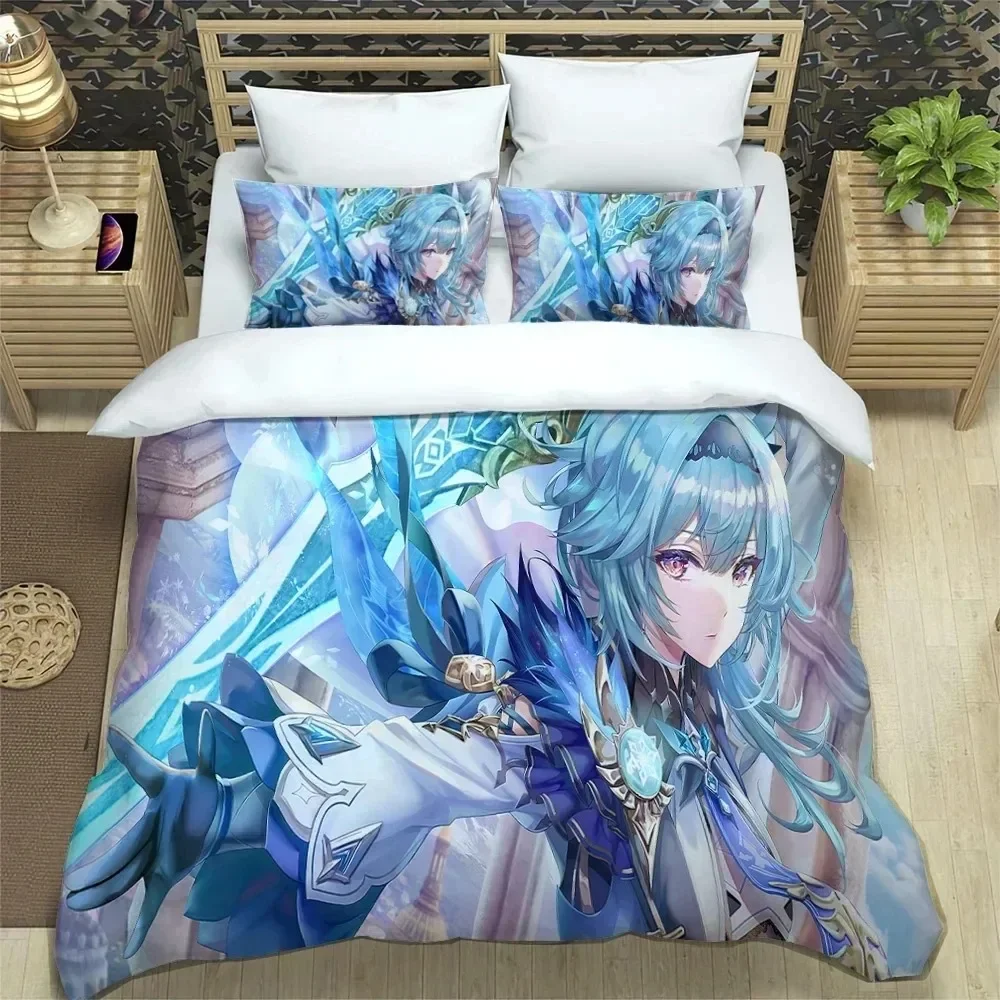 Комплект постельного белья Genshin Impact с 3D аниме пододеяльник комплект наволочка King