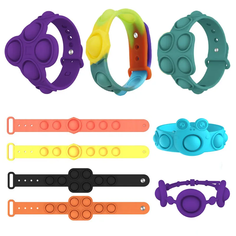 

Bracelet Fidget Toy Push Simple Dimple Press Bubble Silicone Antistress Sensory Squeeze Toy for Adult Kid Fast Delivery Products