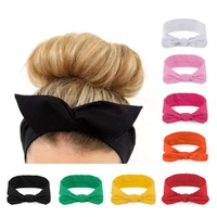 bows cotton headbands for women elastic knot turban hairband 2022