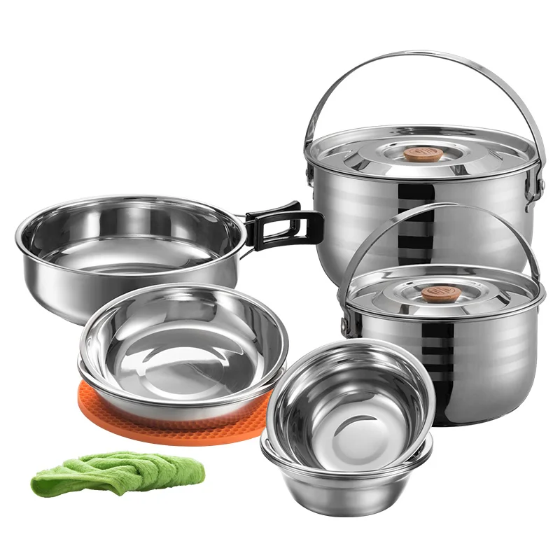 

Посуда из нержавеющей стали для путешествий на 6-8 человек