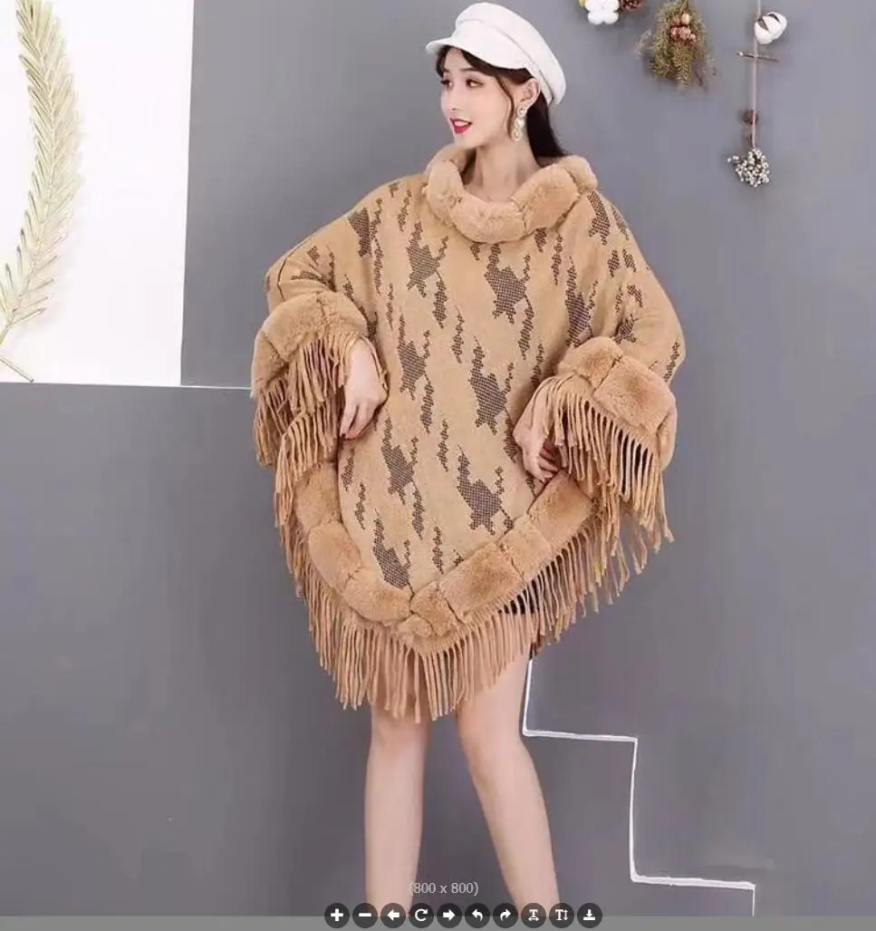 

Женский трикотажный пуловер с бахромой, Осень-зима 2023