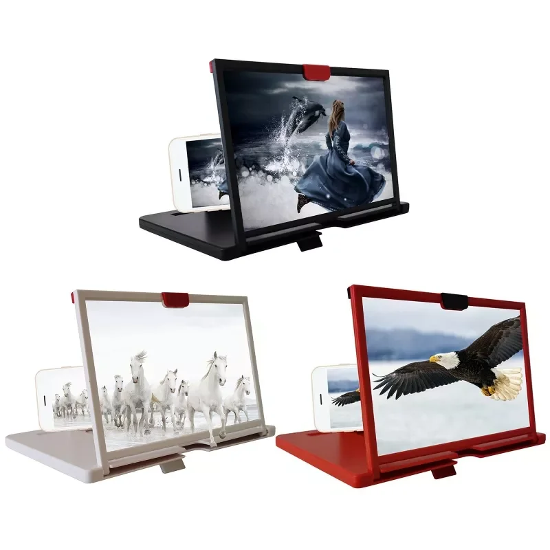 

Inch 3D Mobile Phone Screen Projection Amplifier Smartphone Desktop Bracket Universal Cellphone Screen Magnifier Holder