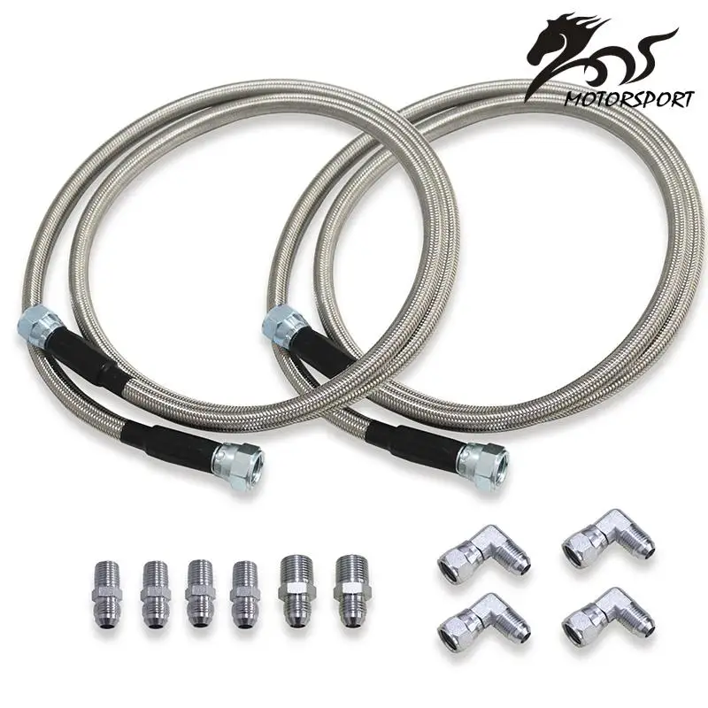 

SS Braided Transmission Cooler Hose Lines 52&quot Length For TH350 700R4 TH400-YX04000
