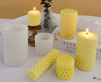 new 3d cylinder honeycomb scented candle silicone mold diy handmade soap gypsum clay resin crafts making mould home decoration
