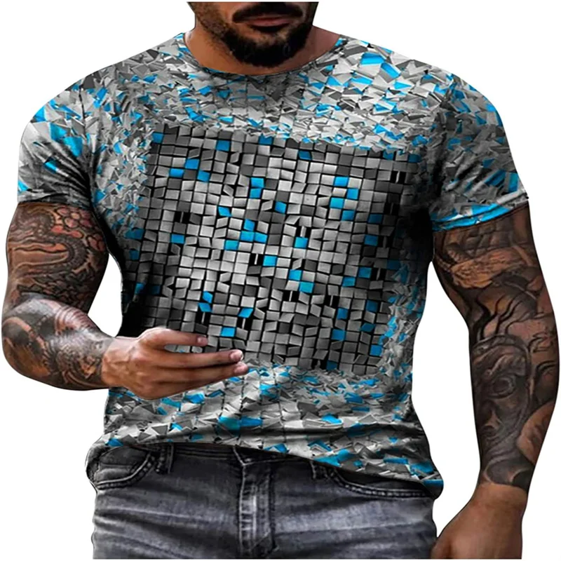 

Geometry T Shirt Men's T-shirt Abstract Fashion 3D Print Tshirt Graphic T Shirts Logo Crew Neck Street Short Sleeve Summer Tops