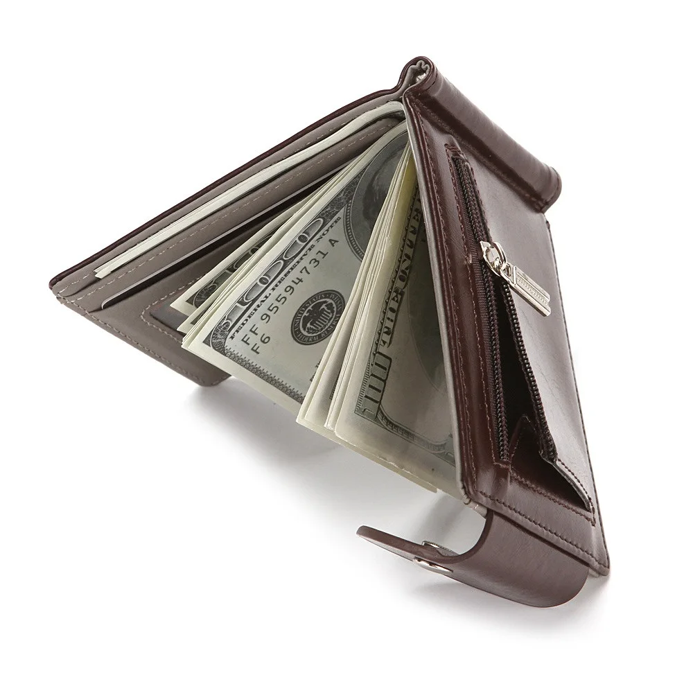 

Card Brand Clip Minimalist Designer Hasp Wallet Slim Money Men Clip Male For Luxury Purse Leather Holder Men's Cash Wallet Coin