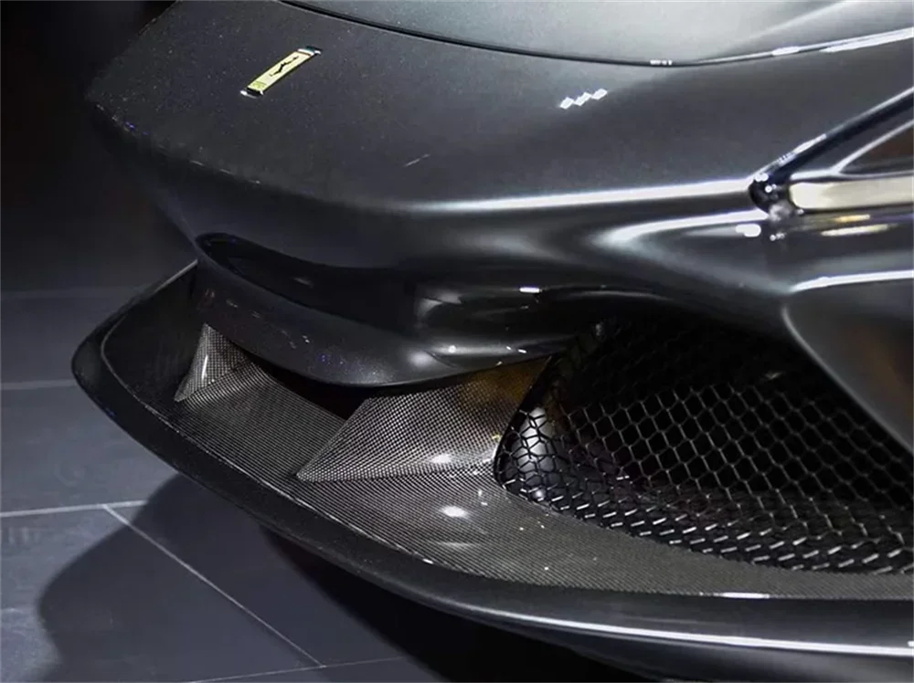 Для Ferrari F8 2019 2020 2021 2022 2023 сухое углеродное волокно автомобильный бампер передний