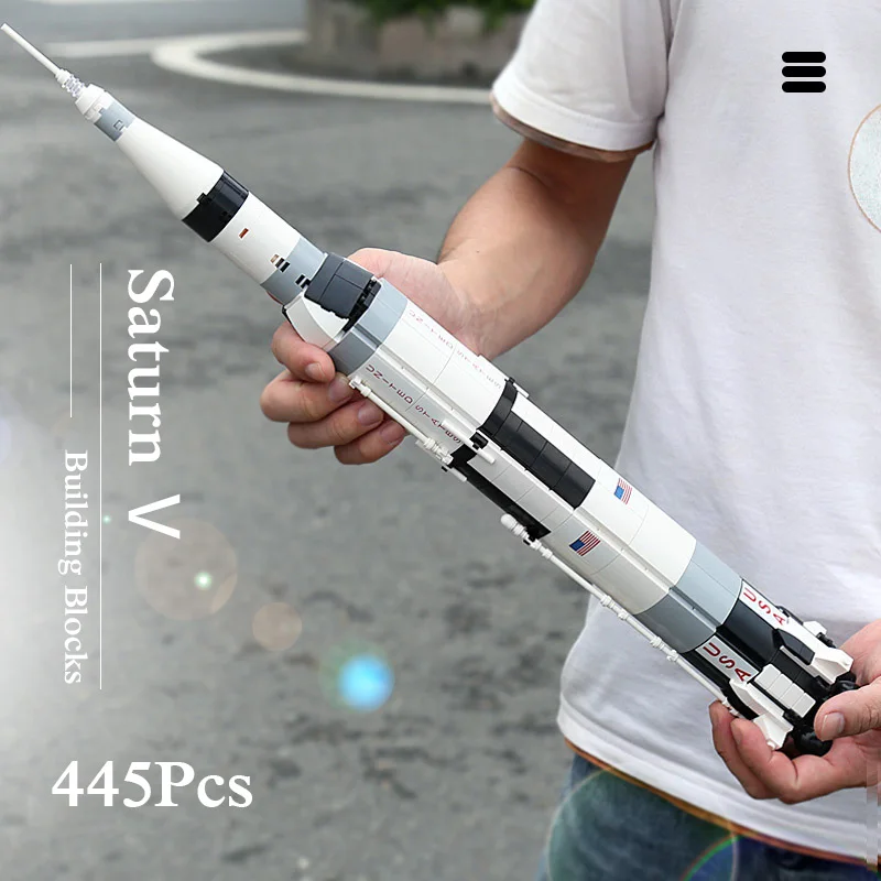 

High-tech aviation Apollos 11 Saturn V Rocket Lunar Module Space Wars Building Blocks Aerospace City Model Bricks KidsToys Gifts