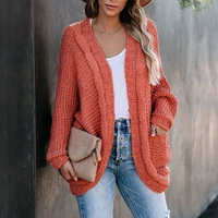 women holiday oversize winter coat twist loose vintage long cardigans 2021 batwing sleeve knitted cardigan with pockets female