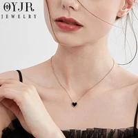 oyjr double side black red heart shape pendant necklaces ladie collares para mujer collares de moda 2022 mujer choker jewelry