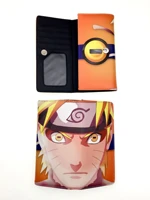 naruto long wallet youth men and women multi card coin purse japanese anime pu leather wallet mens wallet