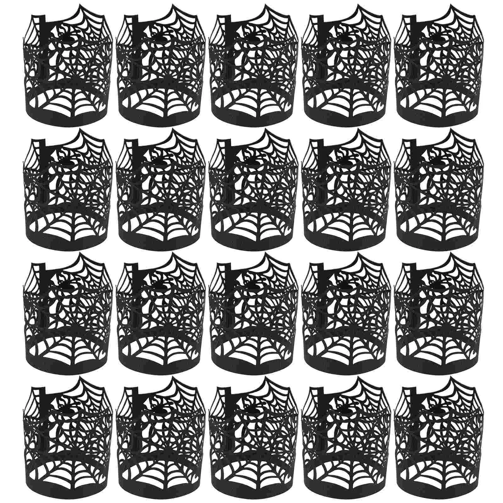 

Candlewraps Wrappers Holder Tealight Spiderweb Cupcake Paper Tea Light Led Black Shades Flameless Votive