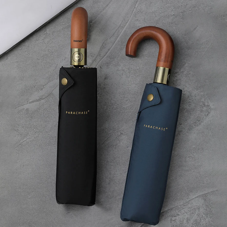 Зонт с защитой от ветра Parachase автоматический складной мужской зонт 10K | Дом и сад