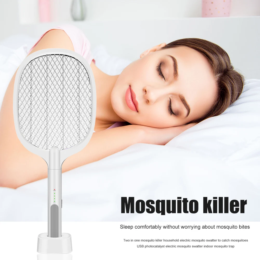 

Handheld Racket Insect Fly Bug Wasp Electric Mosquito Swatter Racket UV Light USB Home Fly Killer Anti Insect Zapper