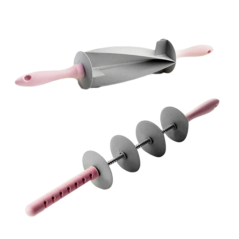 

Multi-Function Bread Slicer Home Set, Adjustable Blade Roller Pin&Croissant Cutter,DIY Baking Tool For Kitchen,2 Pack