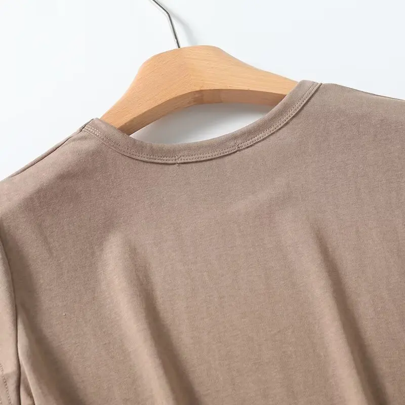 Женская новая модная тонкая универсальная футболка в базовом стиле повседневная