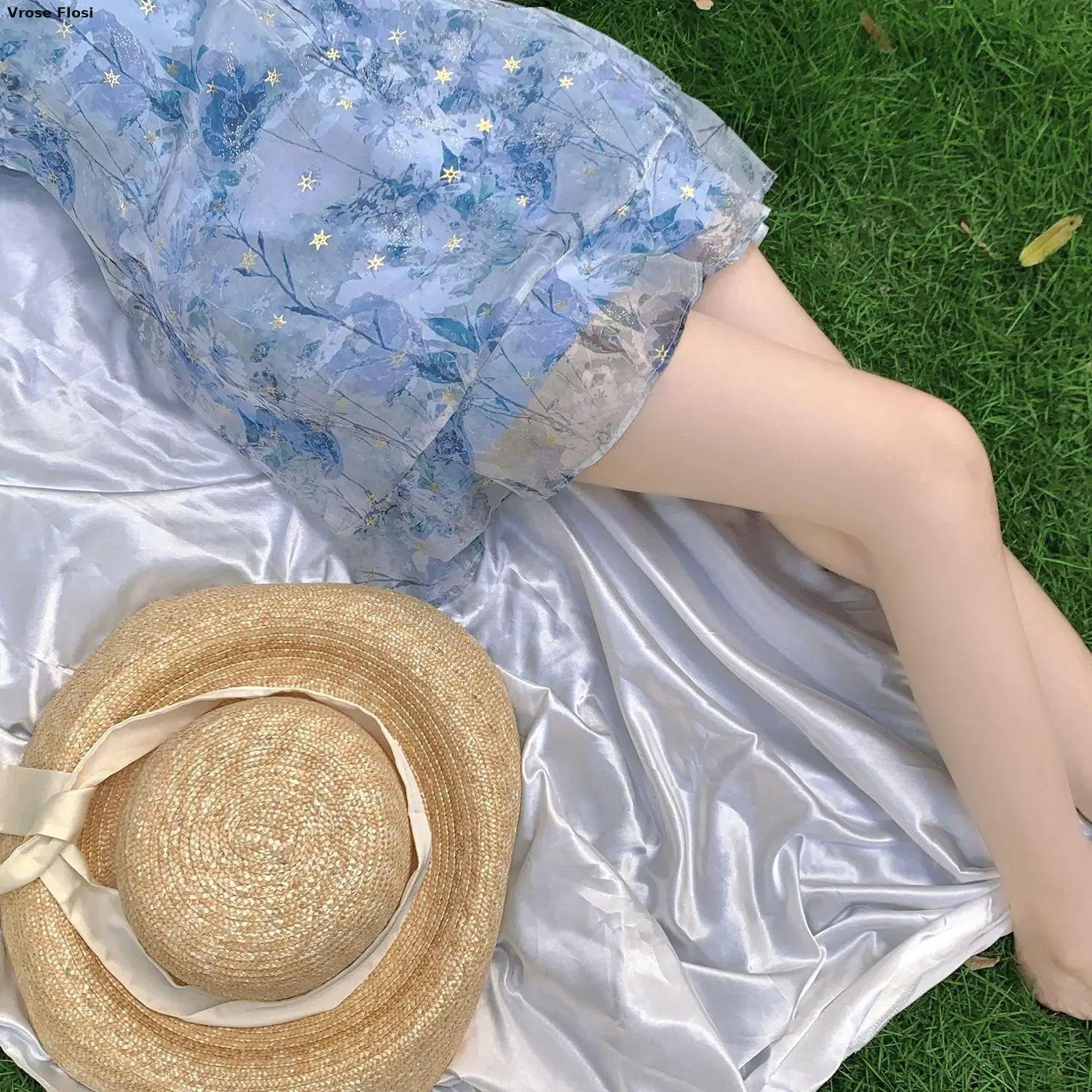 2024 летнее французское современное китайское платье с коротким рукавом