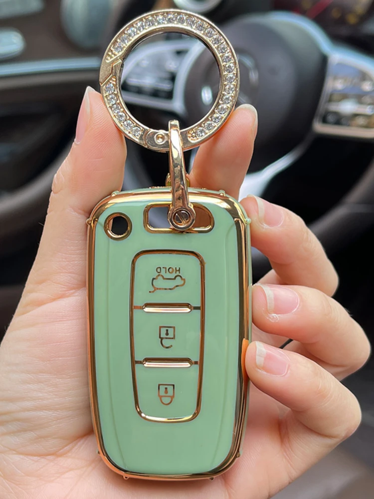 Чехол для автомобильного ключа из ТПУ с тремя кнопками Kia Soul Hyundai Solaris HB20 Veloster Rohens