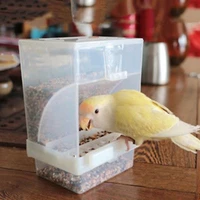 proof bird poultry feeder automatic acrylic food container parrot pigeon splash 10x12x7 5cm