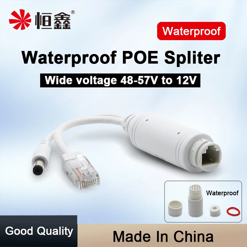 48 В до 12 POE Spliter Waterprrof с видео и адаптером питания модуль инжектор для удлинителя