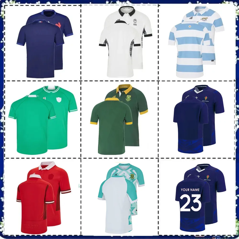 

2023 Домашняя футболка для регби Самоа, Фиджи, Франция, 2023/Новая Зеландия, Шотландия, Шотландия, тренировочные футболки для регби, Имя и номер на заказ