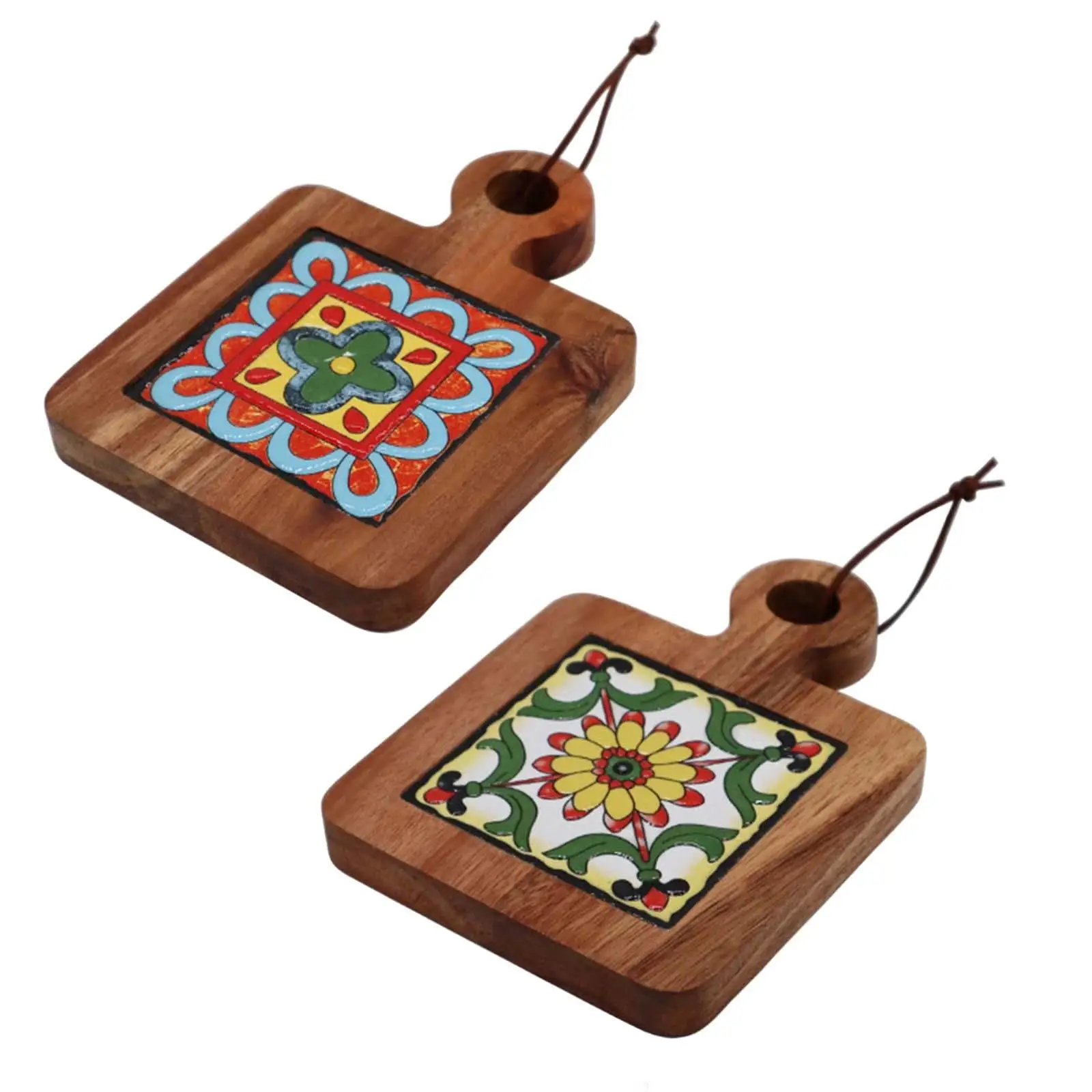 

Богемные деревянные подставки под напитки из акации, искусственные коврики, деревянный коврик для стола, термостойкая квадратная подставк...