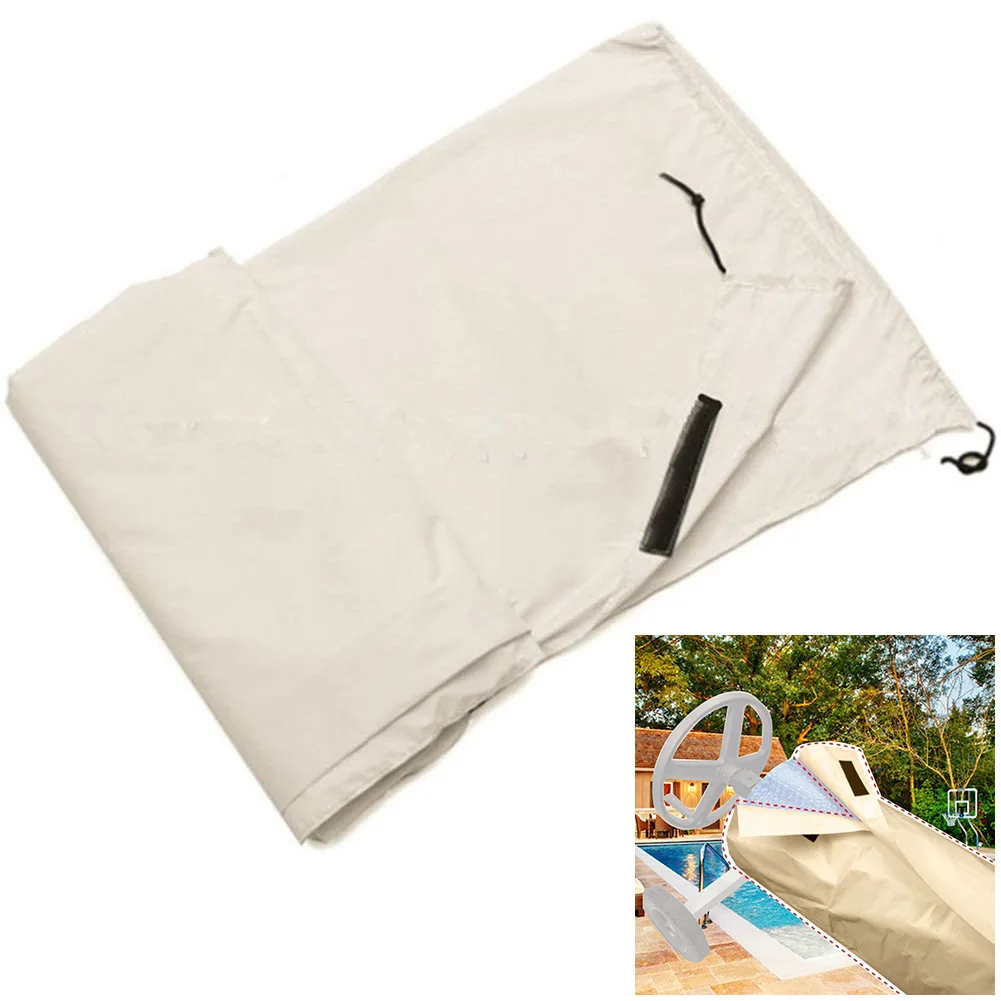 

Pool Roller Cover Outdoor Dustproof UV Protective Cover Swimming Pool Solar Roller Device Tarpaulin Oxford Fabric 490x96cm