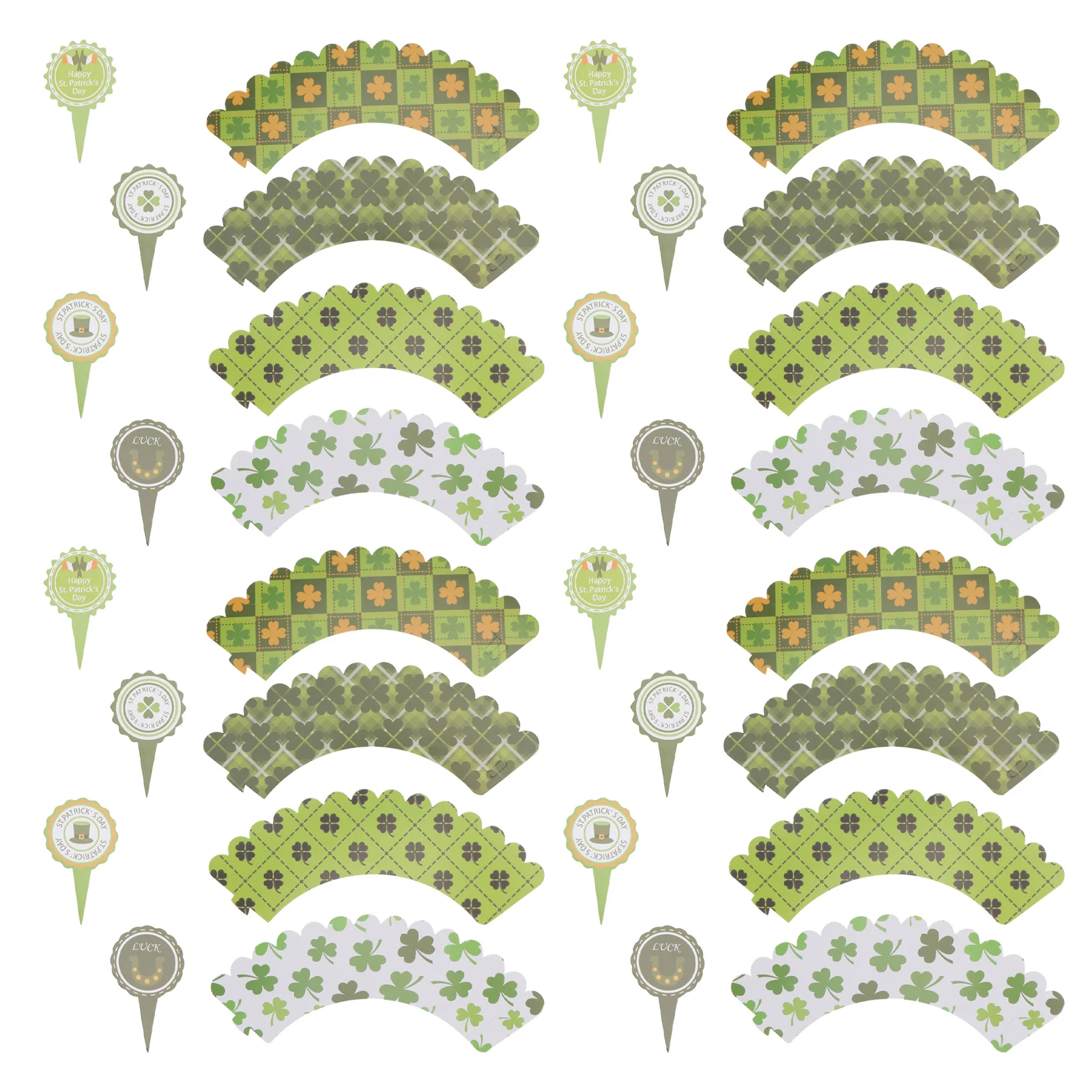 

1 Set Cake Topper St Patrick's Day Cake Cup Decor Party Cake Ornament (Green)