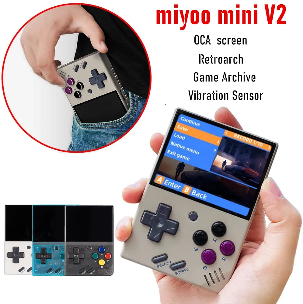 

Портативная Ретро игровая консоль MIYOO MINI V2, система Linux, Классический игровой эмулятор, 2,8 дюймов IPS HD экран, игры, подарки