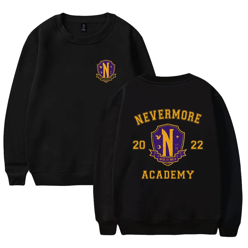 

Wednesday Addams Tv Series Nevermore Academy Merch Crewneck Long Sleeve Men Women Sweatshirt 2023 Casual Style Fashion Clothes