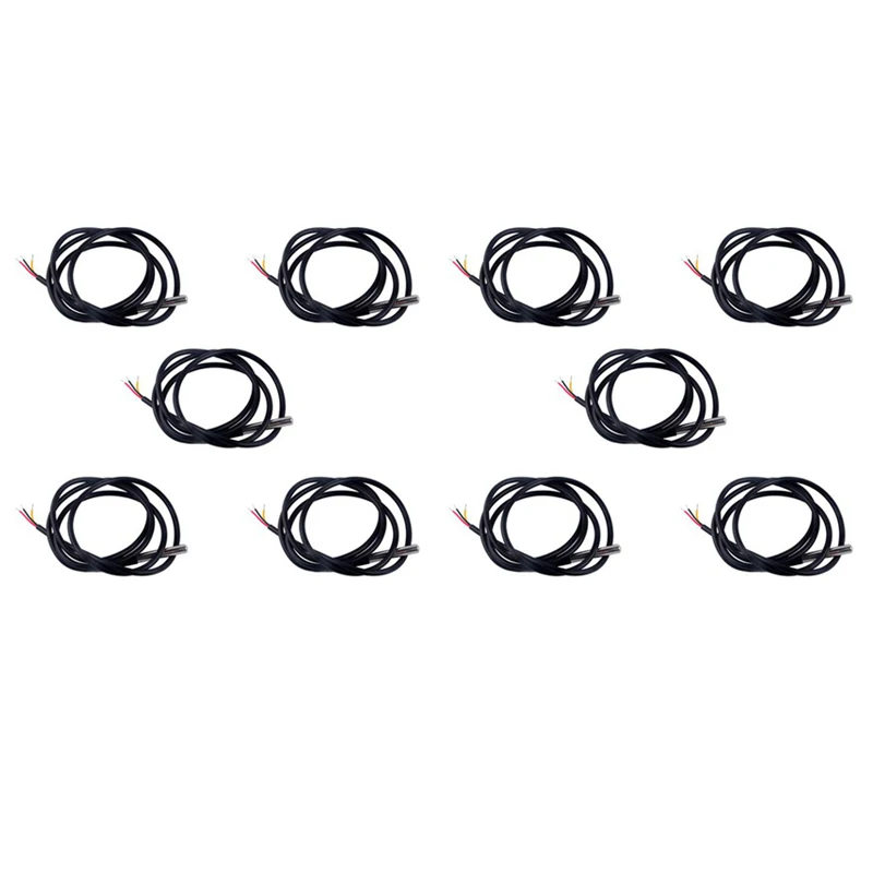 

10PCS Waterproof 18B20 Temperature Probe Temperature Sensor 3Meters Wire (DS18B20)