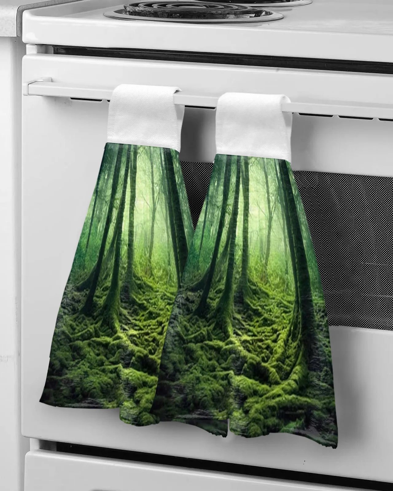 

Древние мистические полотенца для рук с зеленым лесом, мягкое Впитывающее детское полотенце из микрофибры, носовой платок, кухонное полотенце для ванной комнаты