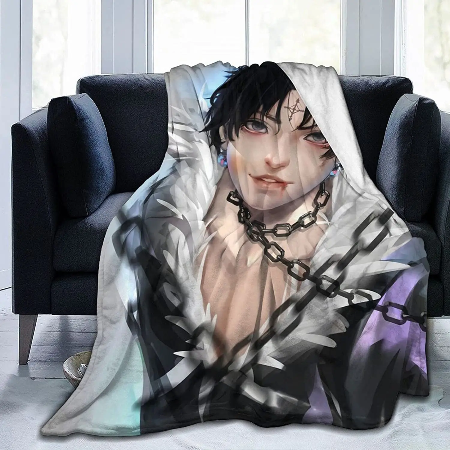 

Chrollo Lucilfer Fluffy Soft and Comfortable Blanket, Anime Warm Embrace of Sympathy