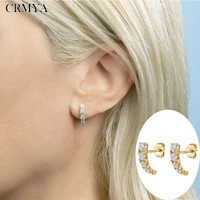crmya gold silver filled stud earrings for women piercing zircon vintage womens earrings 2022 fashion jewelry wholesale