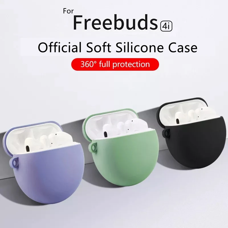 

Official Earphone Case For Huawei Freebuds 4i Silicone Cover Protector Shell Freebuds 4i Wireless Headphone Case With Hook