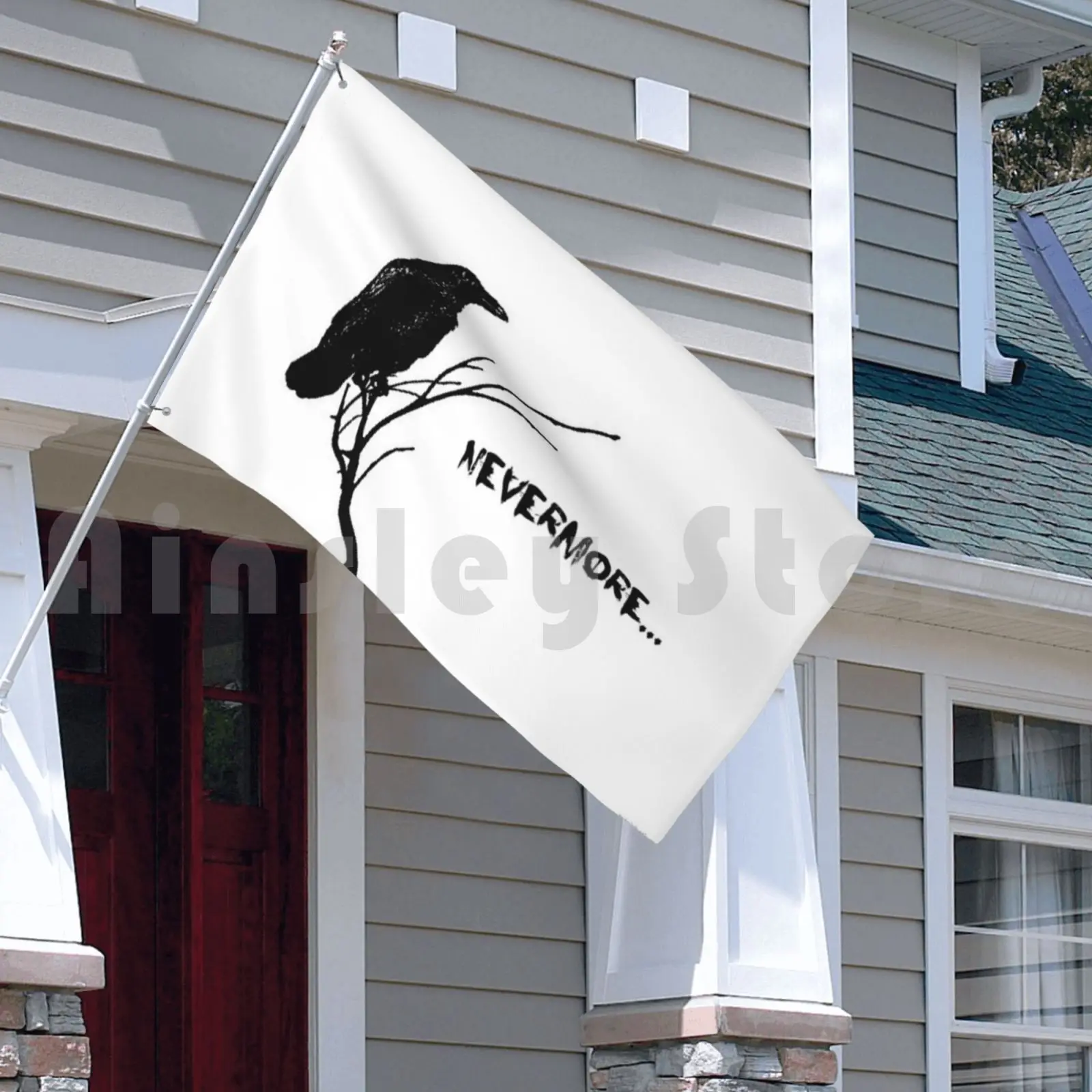 Флаг автомобиля флаг Nevermore шляпа Poe эмо Эдгар Аллан поэзия Ворон поэма Темный гот -