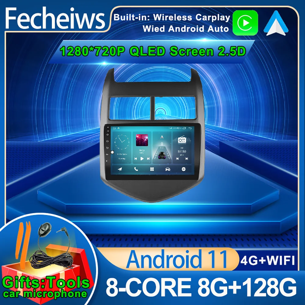 Для Chevrolet Aveo 2 Sonic T300 2011-2015 Андроид 11 DSP RDS Автомобильное радио GPS навигация мультимедийный видеоплеер 9 дюймов 4G WIFI QLED on.