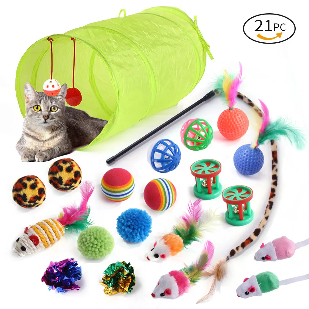 

Pets Cat Toys Mouse Shape Balls Shapes Kitten Love New Pet Toy 21 Set Cat Channel Funny Cat Stick Mouse Supplies Value Bundle