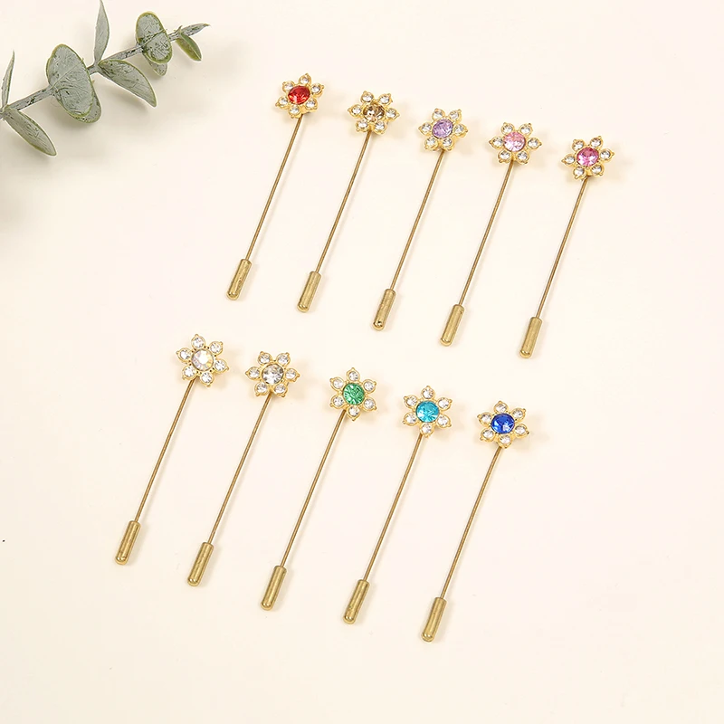 10 шт./упаковка шестигранная брошь в виде цветка сливы