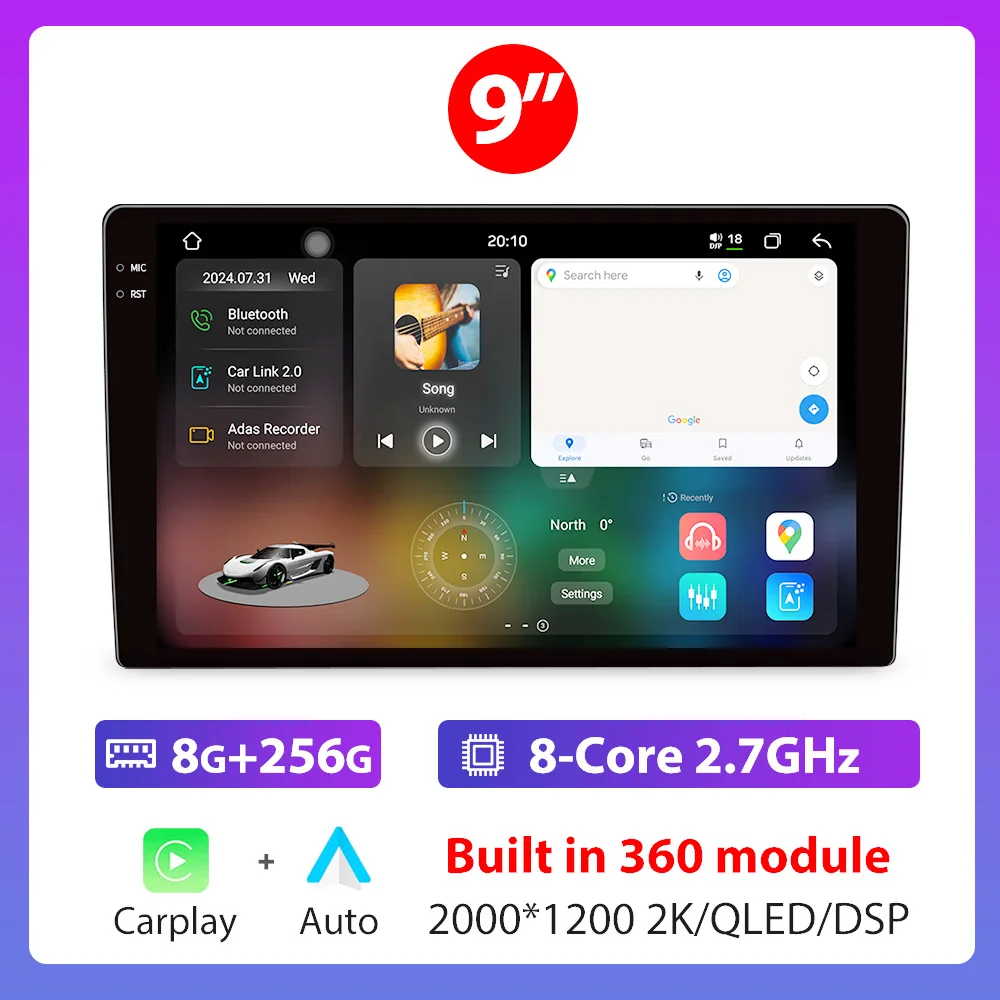 

Универсальный FYT 7870 2K 1200*2000 Android автомобильный радиоприемник 2Din 2.5D экран Carplay GPS универсальная автомобильная стереосистема GPS навигация 9/10 дюймов