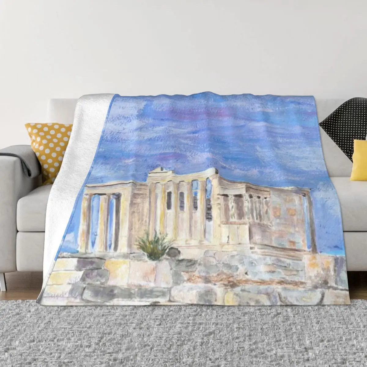 Ультрамягкое Флисовое одеяло с изображением акрополиса Греции Афин