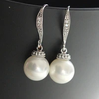 new vintage silver plated baroque pearls drop earrings for women fashion jewelry elegant wedding party gift earring accessories