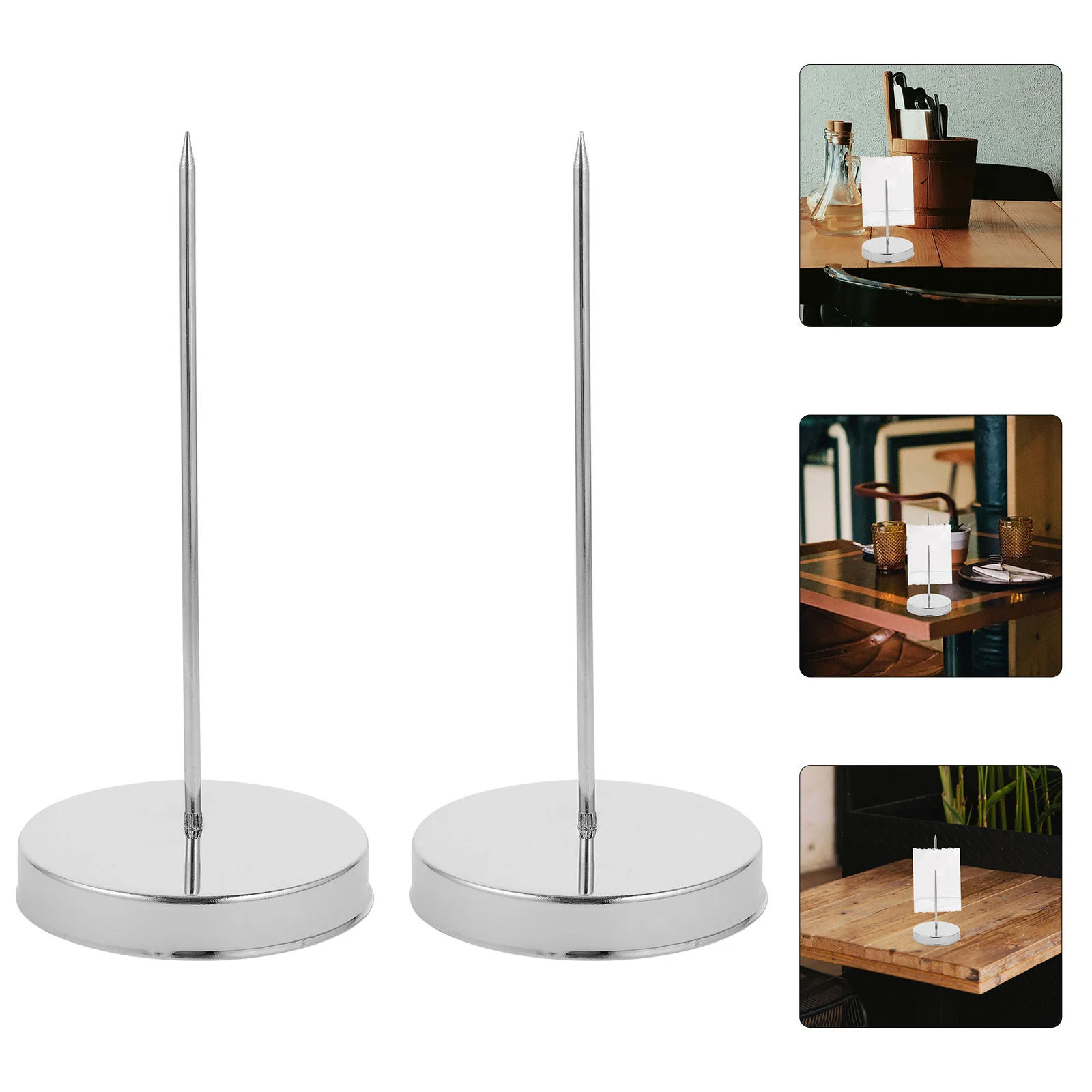 

2pcs Metal Memo Holders Bill Fork Desktop Receipt Organizer Check Holder Spikes