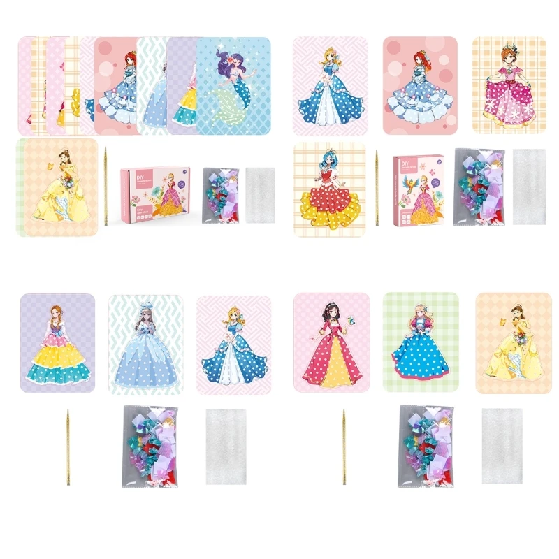 

DIY Princess Costume Sticker Activity Hundred Change Dress Educational Toy