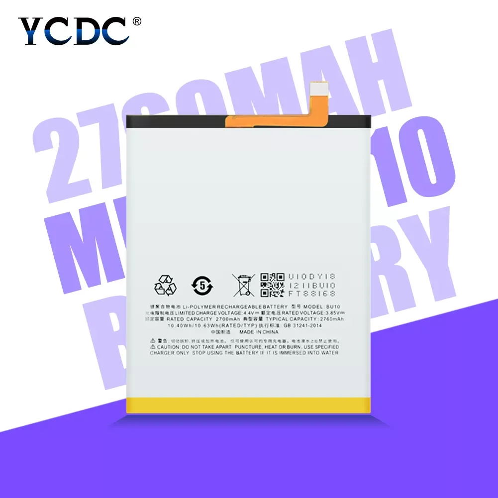

Новый аккумулятор BU10 для MEIZU U10 2760 мАч, сменные батареи для Meiblue U10, запчасти для смартфонов, высококачественный аккумулятор