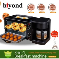 biyond 3in1 Electric Mini Oven Hot Dog Machine Breakfast Machine Bread Maker Toaster  Kitchen Cooking Roti Maker Household