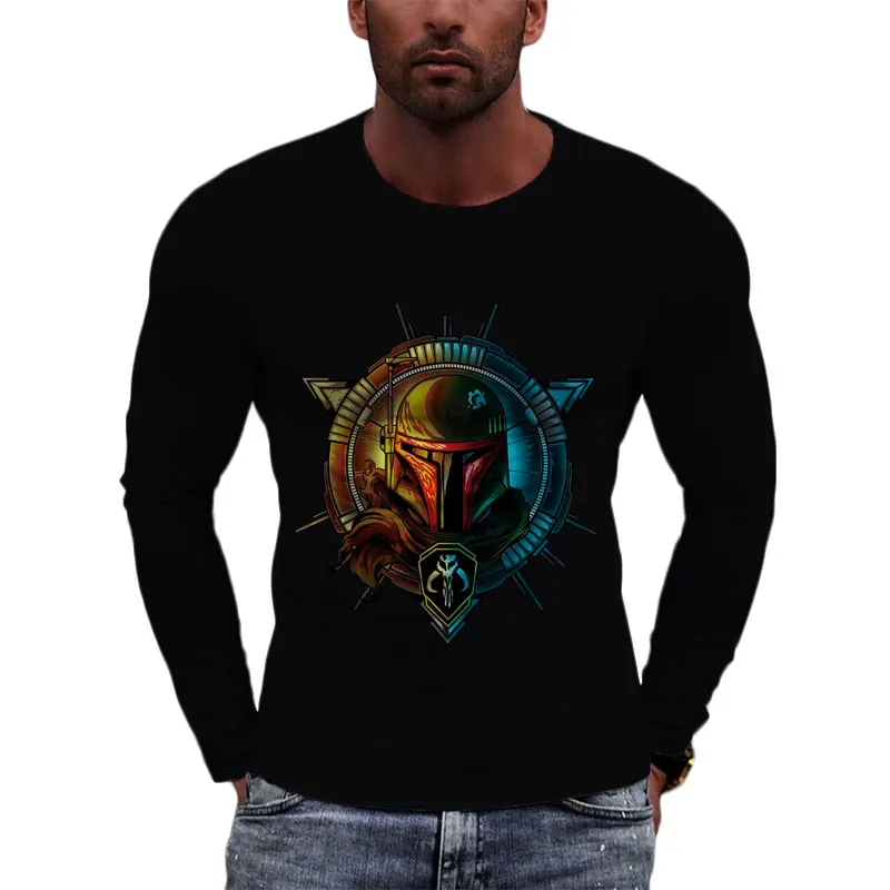 

2022 New Spring Men Clothes Tee Shirt Disney Star Wars 3D Print Cool Women T-shirts Long Sleeve Fashion Man Clothing
