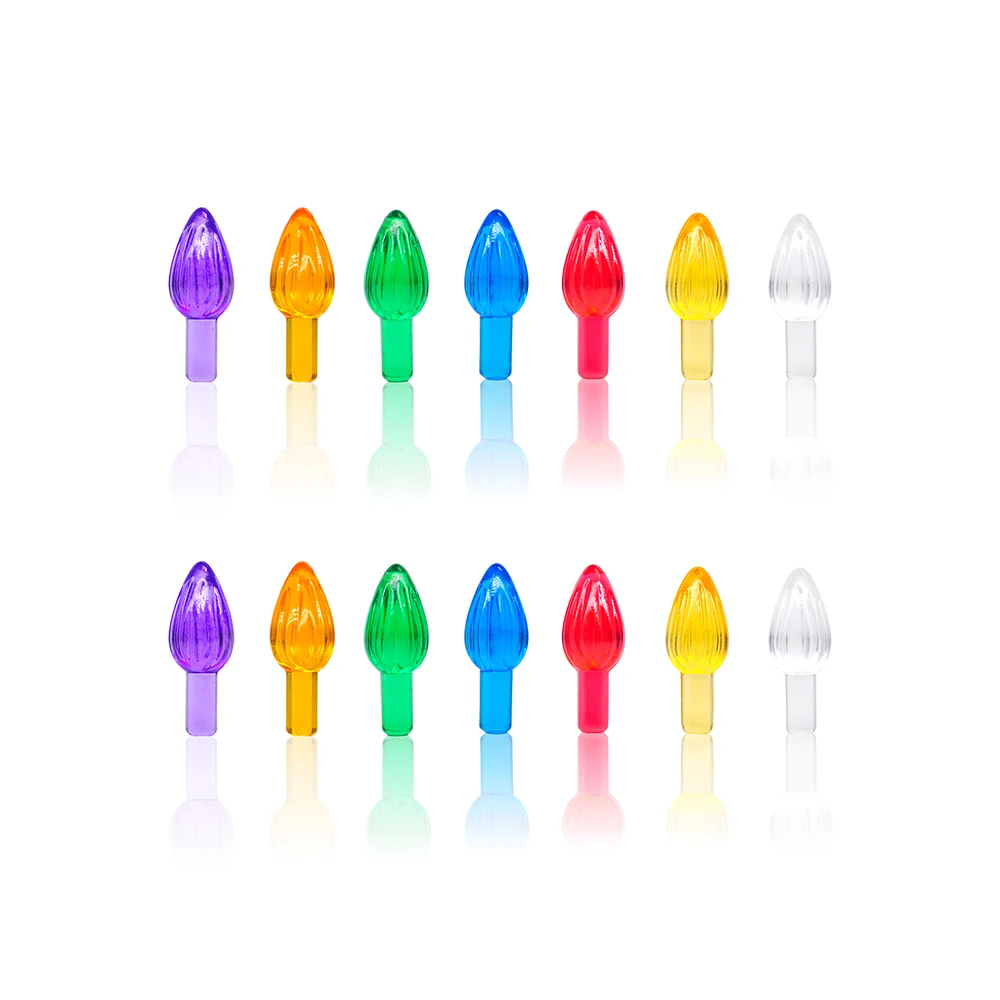 

24PCS Multicolor Bulb Ceramic Christmas Tree Handmade Accessories Home Decoration Replacement Bulb Home Party Decoration Light