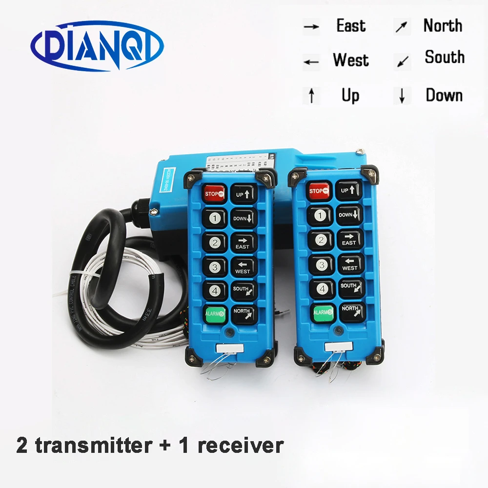Промышленный пульт дистанционного управления, 2 передатчика + 1 приемник, переключатели, 8 каналов, кнопки направления, подъемный кран F21-E2B-8 12 В, 24 В